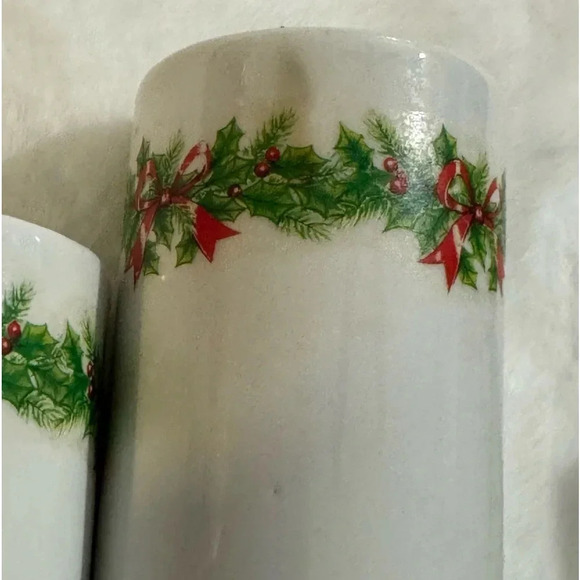Vintage Ceramic Holly & Ivy Berry Candle Holders Original 90’s Christmas Decor - Picture 13 of 14